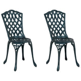 Sedia da Giardino 2 pcs Verde 39 x 40 x 87cm Alluminio