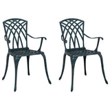 Sedia da Giardino 2 pcs Verde 53 x 51 x 88,5cm Alluminio