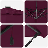 Ombrellone Rosso Bordeaux 286 x 284 x 270 cm