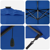Parasol Roma a braccio con blocco Blu e Nero 352 x 251 x 265 cm