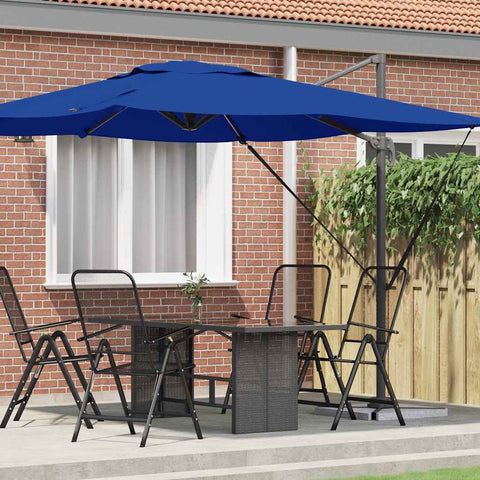 Parasol Roma Blu 286 x 285 x 265 cm Poliestere e Alluminio