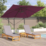Parasol Roma Rosso 286 x 285 x 265 cm Poliestere e Alluminio