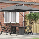 Ombrellone Antracite 351 x 250 x 260 cm Poliestere e Alluminio