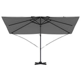 Ombrellone Antracite 351 x 250 x 260 cm Poliestere e Alluminio
