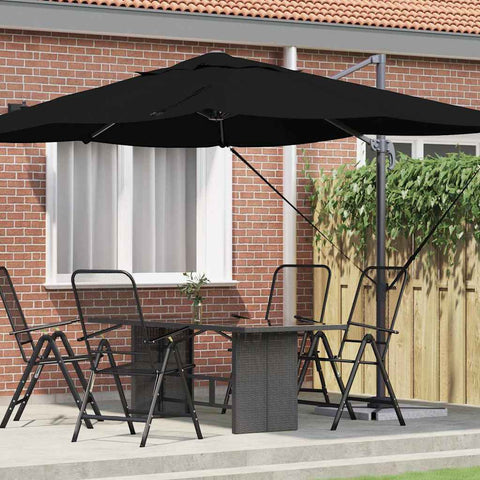 Parasol Roma a braccio Nero e Nero 352 x 251 x 260 cm