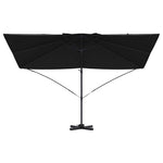 Parasol Roma a braccio Nero e Nero 352 x 251 x 260 cm
