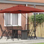 Parasol Roma a braccio Rosso e Nero 352 x 251 x 260 cm
