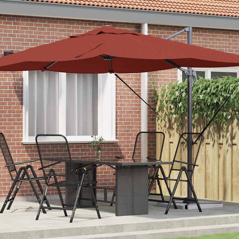 Parasol Roma a braccio Rosso e Nero 352 x 251 x 260 cm
