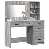 Tavolo da Trucco con cassetto Grigio chiaro 78.5 x 41 x 135 cm