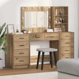 Tavolo da Trucco 3 pcs Rovere artigianale 78,5 x 41 x 135 cm