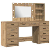 Tavolo da Trucco 3 pcs Rovere artigianale 78,5 x 41 x 135 cm