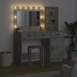 Tavolo da Trucco con cassetto 2 pcs Grigio Legno truciolato