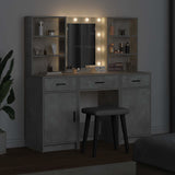 Set da tavolo da trucco con LED con porta 3 pcs Grigio cemento