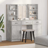 Set da tavolo da trucco con LED con porta 3 pcs Grigio cemento