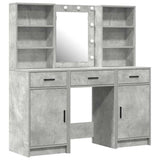 Set da tavolo da trucco con LED con porta 3 pcs Grigio cemento