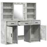 Set da tavolo da trucco con LED con porta 3 pcs Grigio cemento