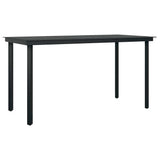 Set Mobili da Pranzo per Giardino 5 pz Nero Polyrattan Vetro