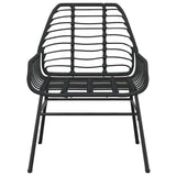 Set Mobili da Pranzo per Giardino 5 pz Nero Polyrattan Vetro