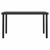 Set Mobili da Pranzo per Giardino 5 pz Nero Polyrattan Vetro