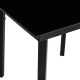 Set Mobili da Pranzo per Giardino 5 pz Nero Polyrattan Vetro