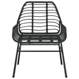 Set Mobili da Pranzo per Giardino 5 pz Nero Polyrattan Vetro