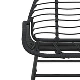 Set Mobili da Pranzo per Giardino 5 pz Nero Polyrattan Vetro