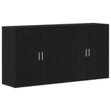 Credenza 2 pcs Rovere Nero 79 x 38 x 80 cm Legno truciolato