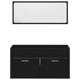 Set di mobili per il bagno 3 pcs Rovere Nero Legno truciolato