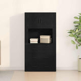 Credenza Rovere Nero 80 x 33 x 150 cm Legno truciolato