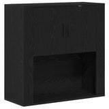 Credenza Rovere Nero 80 x 33 x 150 cm Legno truciolato
