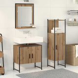 Set di mobili per il bagno 3 pz Marrone 33 x 33 x 102,5 cm