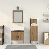 Set di mobili per il bagno 3 pz Marrone 33 x 33 x 102,5 cm