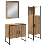 Set di mobili per il bagno 3 pz Marrone 33 x 33 x 102,5 cm