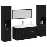 Set di mobili per il bagno 4 pcs Rovere Nero Legno truciolato