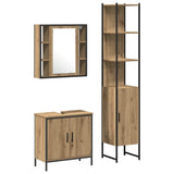 Unità da Bagno 3 pz Marrone 33 x 33 x 185,5 cm