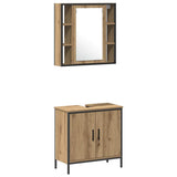 Unità da Bagno 3 pz Marrone 33 x 33 x 185,5 cm