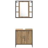 Unità da Bagno 3 pz Marrone 33 x 33 x 185,5 cm