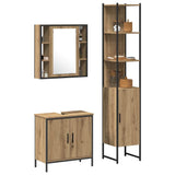 Unità da Bagno 3 pz Marrone 33 x 33 x 185,5 cm