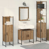 Set di mobili per il bagno 4 pz Marrone 33 x 33 x 185,5 cm