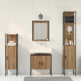 Set di mobili per il bagno 4 pz Marrone 33 x 33 x 185,5 cm