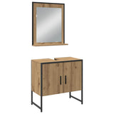 Set di mobili per il bagno 4 pz Marrone 33 x 33 x 185,5 cm