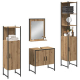 Set di mobili per il bagno 4 pz Marrone 33 x 33 x 185,5 cm
