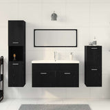 Set di mobili per il bagno 4 pcs Rovere Nero Legno truciolato