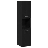 Set di mobili per il bagno 4 pcs Rovere Nero Legno truciolato
