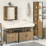 Set di mobili per il bagno 4 pz Rovere artigianale