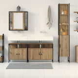 Set di mobili per il bagno 4 pz Rovere artigianale