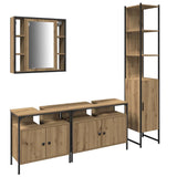 Set di mobili per il bagno 4 pz Rovere artigianale