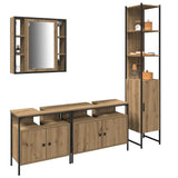 Set di mobili per il bagno 4 pz Rovere artigianale