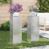 Supporti per piante 2 pcs Argento 24 x 24 x 75 cm