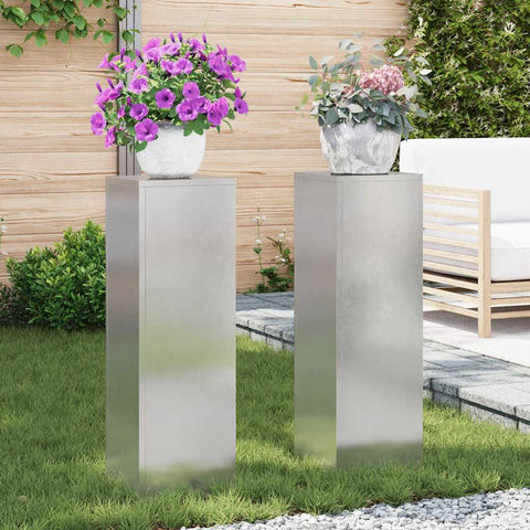 Supporti per piante 2 pcs Argento 24 x 24 x 75 cm